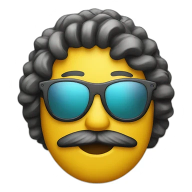 "Design an emoji depicting a shrug with a cool vibe by adding sunglasses for that extra stylish touch." sticker