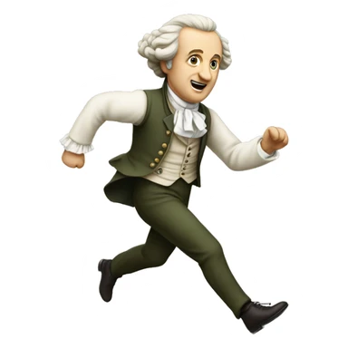 Goethe running, with a large stride and arms outstretched sticker