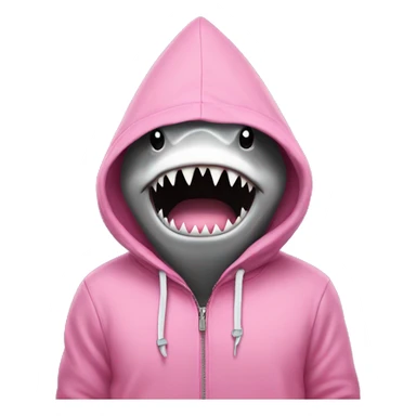 shark wearing a pink hoodie sticker