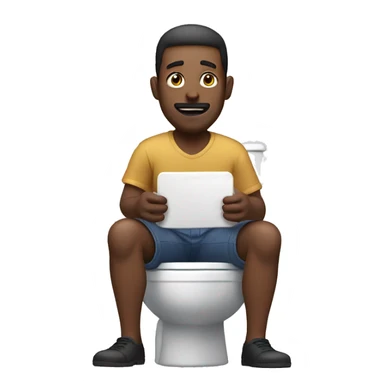 A man using the toilet while playing games on his playstation sticker