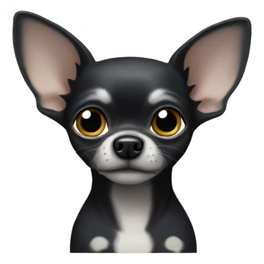 Black chihuahua with grey hair on snout and paws sticker