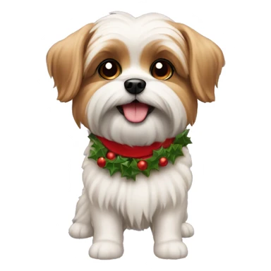 Christmas shorkie dog sticker