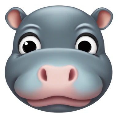 baby pygmy hippo face, Moo Deng sad sticker
