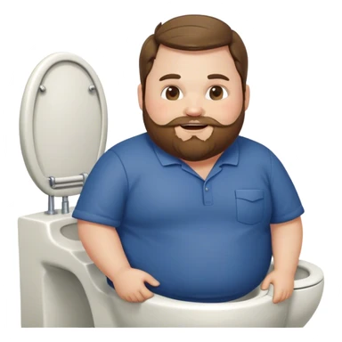 Extremely Fat JD Vance with beard , smiling in a toilet  sticker