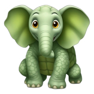 Tortue sur éléphant sticker