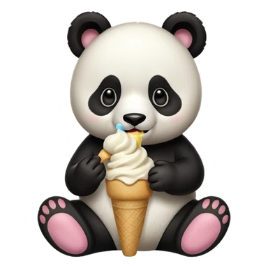Panda eating ice cream in the slips sticker