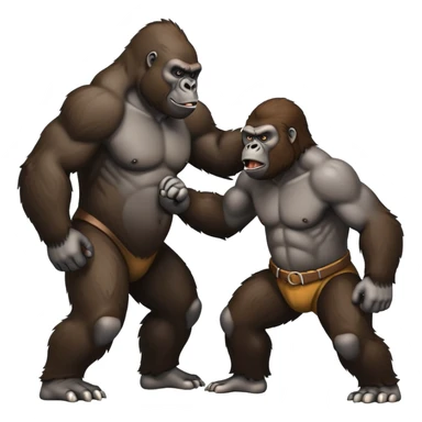 A gorilla in war shooting another gorilla sticker