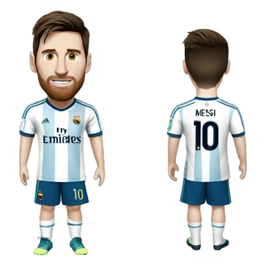 Messi with real Madrid t- shert sticker
