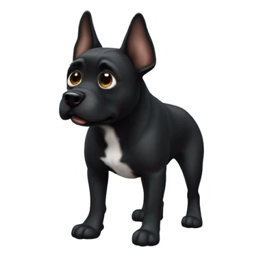 Black dog ,francuski buldog sticker