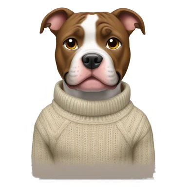 pitbull dog wearing a sweater sticker