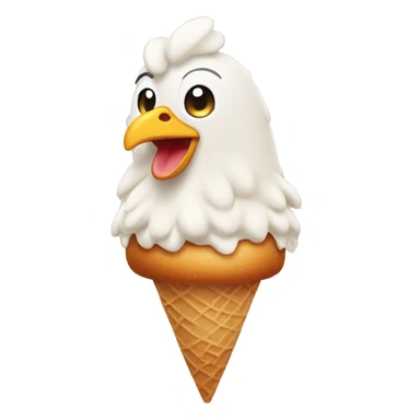  chicken on an ice cream cone sticker