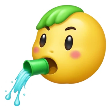 yellow emoji face vomiting projectile  sticker