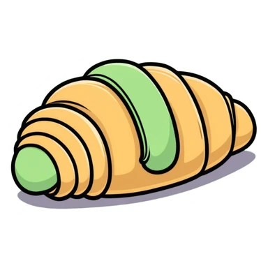 pistachio croissant, cartoonish sticker style sticker