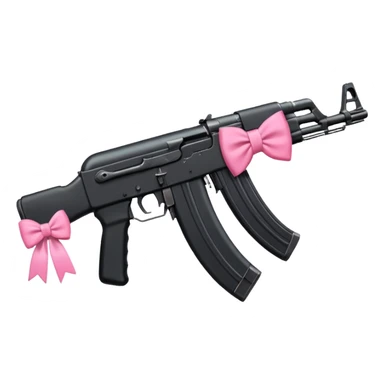 All black Ak47 with pink bow on it  sticker