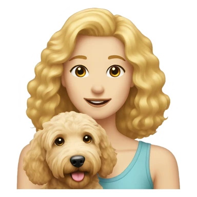 Goldendoodle with blonde girl sticker