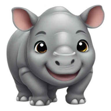 Cute little chubby Rhino sticker