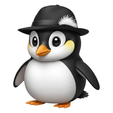 penguen with hat sticker