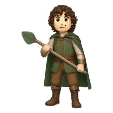 Frodo Baggins with a braca paddle sticker