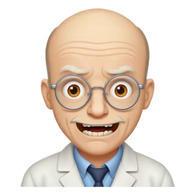  Crazy balding Snaggletoothed mad professor sticker