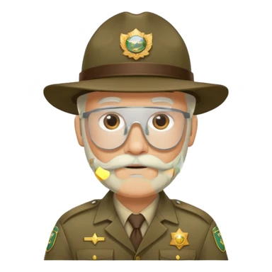 Male Park Ranger with white beard  sticker