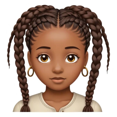 Black girl with braids and edges sticker