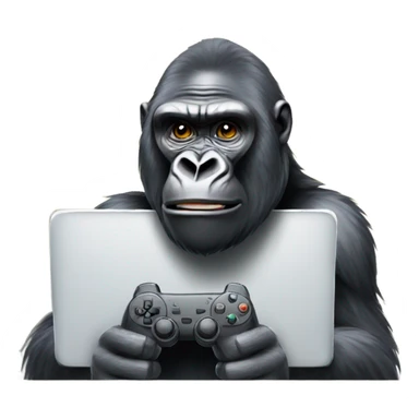 Gorilla playing video games sticker
