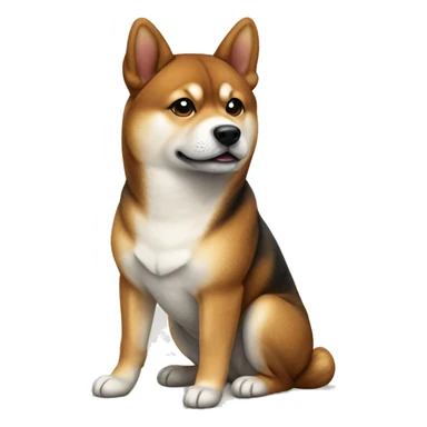 Brindle shiba inu sitting sticker