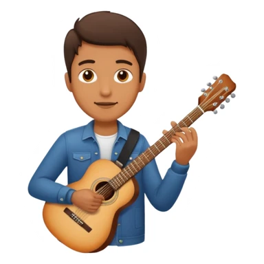 man holding guitar sticker