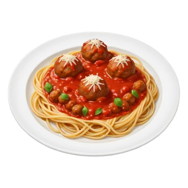 generate me spaghetti with meat balls sticker