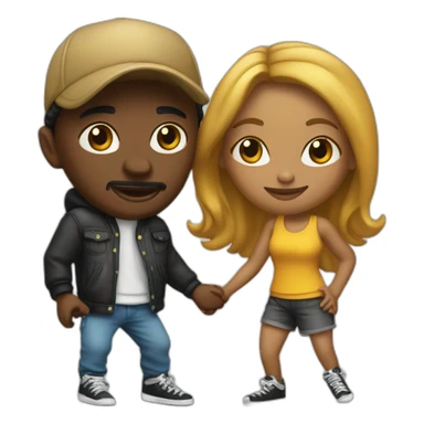 Un couple de danseurs de hip-hop  sticker