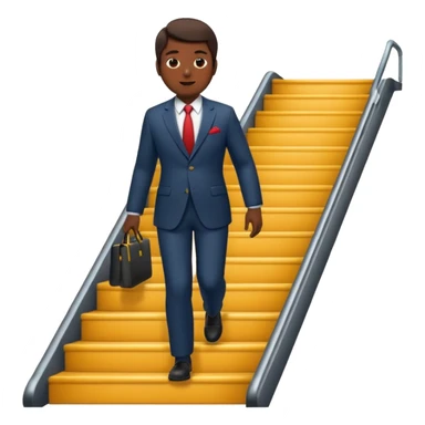 apple style emoji of a man going up stairs sticker