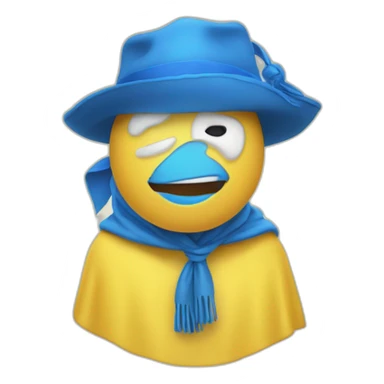 gelbes Herz mit blauem Schal sticker