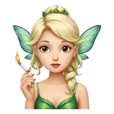 a beautiful fairy smoking a cigarette  sticker