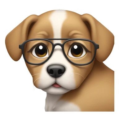 sleep-deprived puppy in glasses  sticker