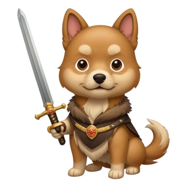 dog chinese with sword sticker
