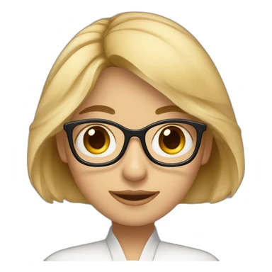 profesora rubia con coleta ojos grandes marrones sticker