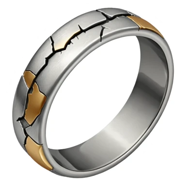 Broken wedding ring  into two parts  sticker