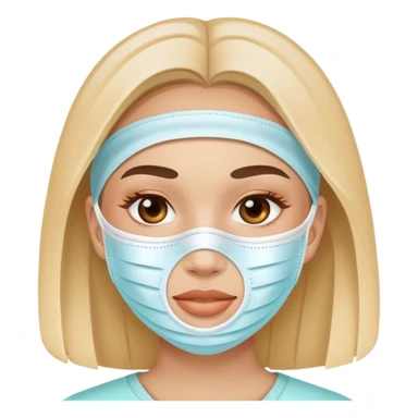 girl wearing a skincare face mask sticker