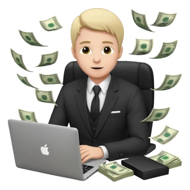 aktien experte er sitz am laptop und verdient durchs traden geld

geld sollte um ihn herum sein sticker