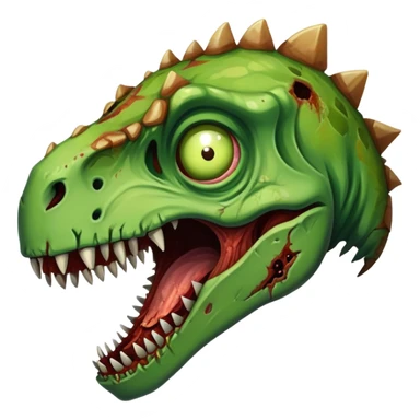 Un zombie con cara de dinosaurio sticker