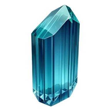 Long prismatic indicolite tourmaline crystal with deep sea blue color and natural striations sticker