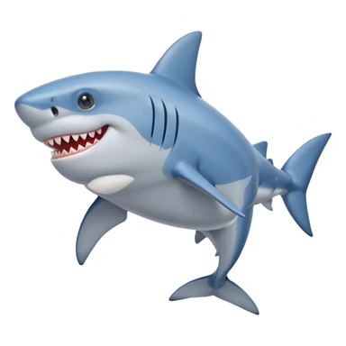 smiling shark wearing blue athletic shoes sticker
