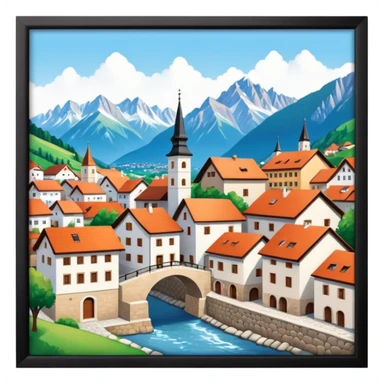 austrian village sticker