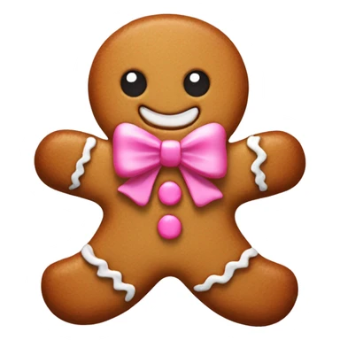 Gingerbread man with pink bow  sticker