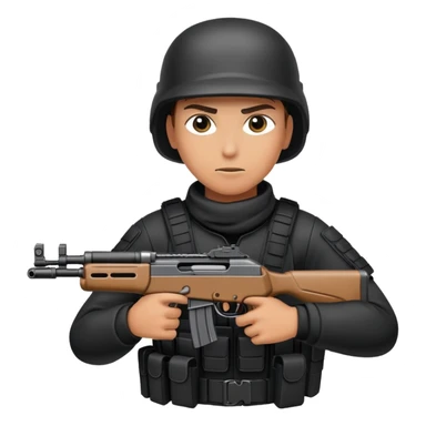 A call of duty like character hold a kar98 dressed in all black aiming in for a quick shot sticker