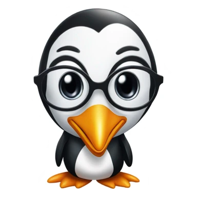 penguin wearing glasses sticker