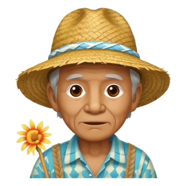 hawaiian old man with hat sticker