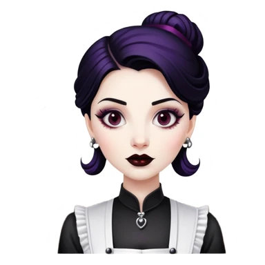 goth waitress at paris spam cafe sticker