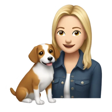 Mindy Childers petting a dog sticker