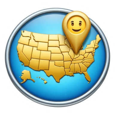 map pin with VIP letters, exclusive look, premium location, apple style emoji sticker